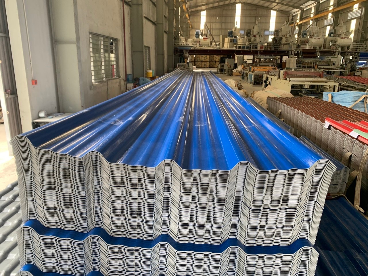 Tôn nhựa PVC ASA màu xanh